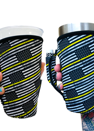 Yellow Line 20oz Large Coffee / Tea / Tumbler Handler™