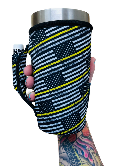 Yellow Line 20oz Large Coffee / Tea / Tumbler Handler™
