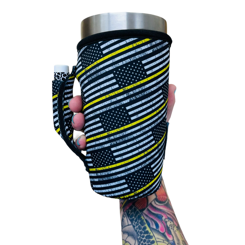 Yellow Line 20oz Large Coffee / Tea / Tumbler Handler™