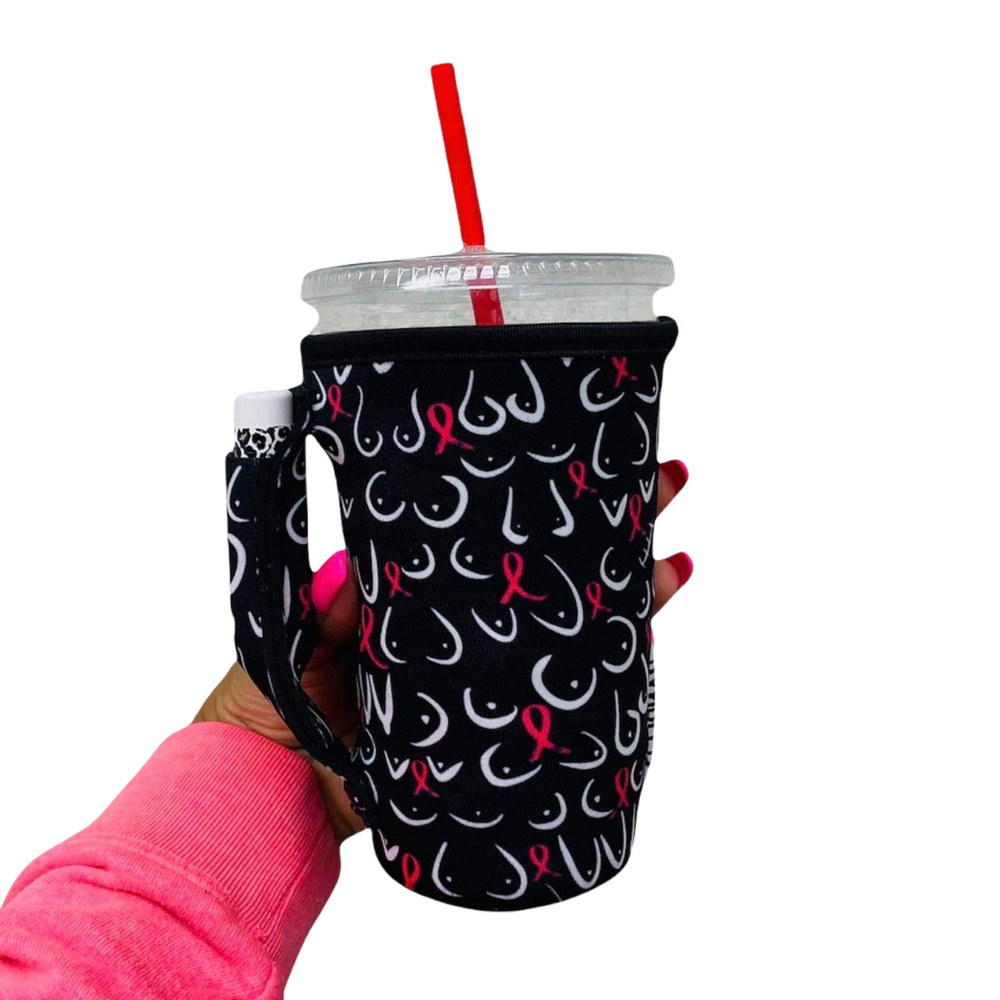 Pink Ribbon 16oz PINT Glass / Medium Fountain Drinks and Tumbler Handlers™