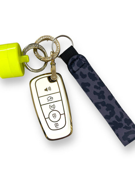 Black Leopard Wristlet Keychain