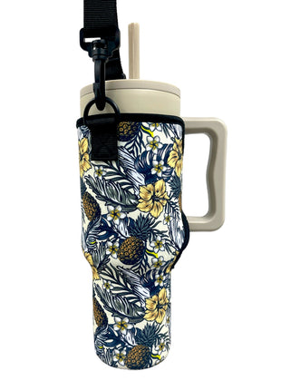 Yellow Isle 40oz Tumbler With Handle Sleeve