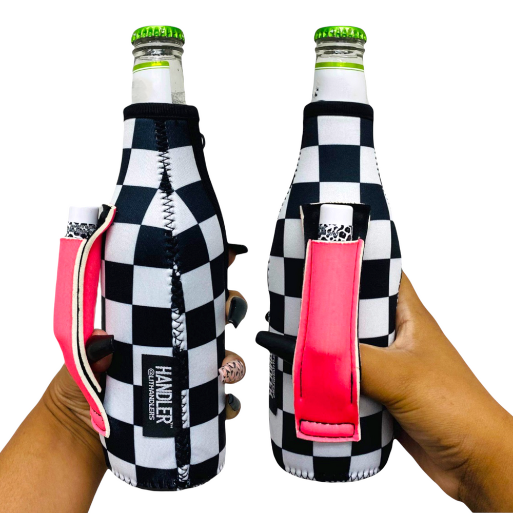 Checkerboard w/ Neon Pink 12oz Bottleneck Handler™