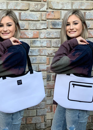 White Neoprene Tote