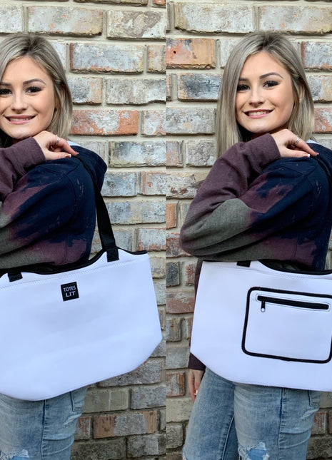 White Neoprene Tote