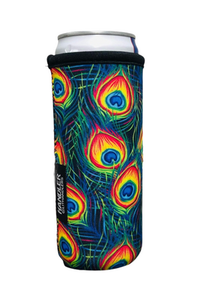 Peacock Feathers 12oz Slim Can Sleeve