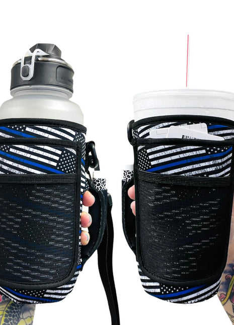 Back The Blue 30-40oz Tumbler Handler™  With Carrying Strap