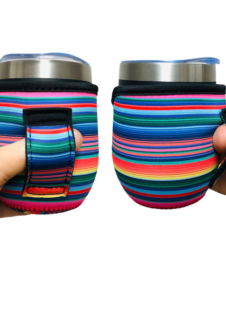 Pink Serape 12oz Wine Tumbler Handler
