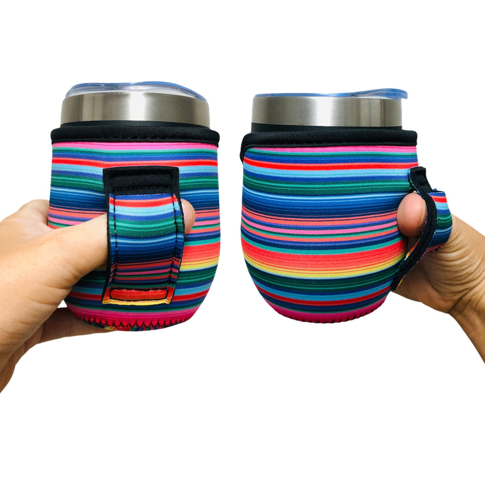 Pink Serape 12oz Wine Tumbler Handler