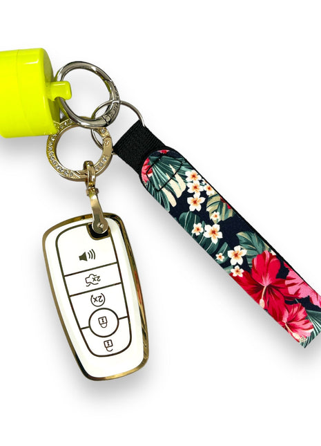 Hibiscus Wristlet Keychain