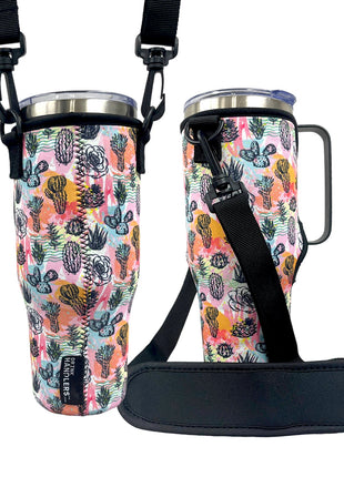 Summer Cactus  40oz Tumbler With Handle Sleeve