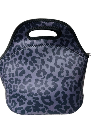 Black Leopard Lunch Bag Tote