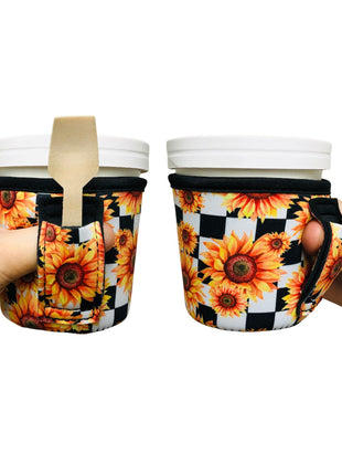 Sunflowers & Checkers Pint Size Ice Cream Handler™