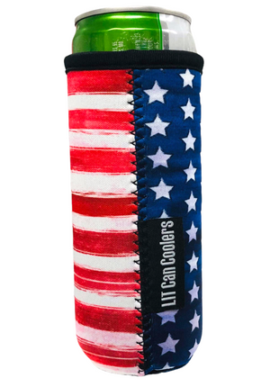 12oz Slim Can Cooler - ACADEMY -  USA Merica slim