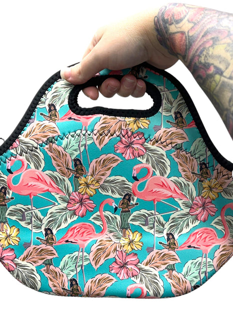 Hawaiian Flamingo Lunch Bag Tote