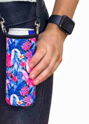 12oz Slim Can Cooler (no handle) W/ Carrying Strap