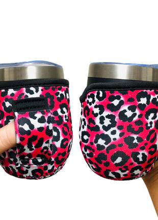 Hot Pink Leopard 12oz Wine Tumbler Handler