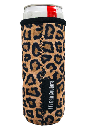 12oz Slim Can Cooler - ACADEMY -  Leopard slim
