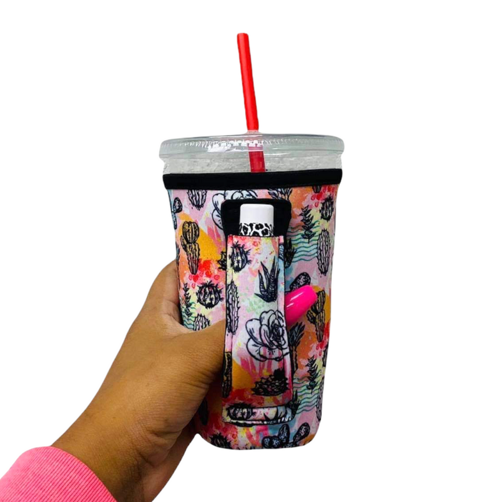 Summer Cactus 16oz PINT Glass / Medium Fountain Drinks and Tumbler Handlers™