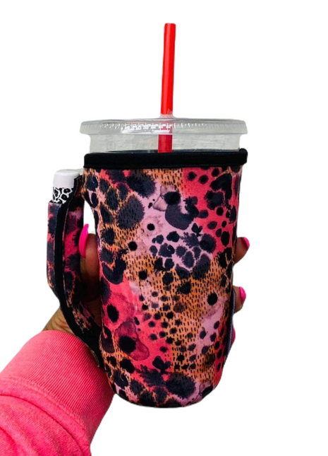 Blushing Leopard 16oz PINT Glass / Medium Fountain Drinks and Tumbler Handlers™