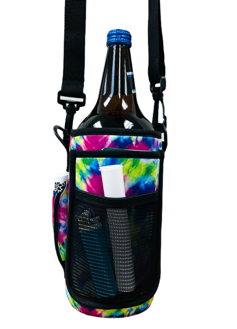 Purple Tie Dye 30-40oz Tumbler Handler™  With Carrying Strap