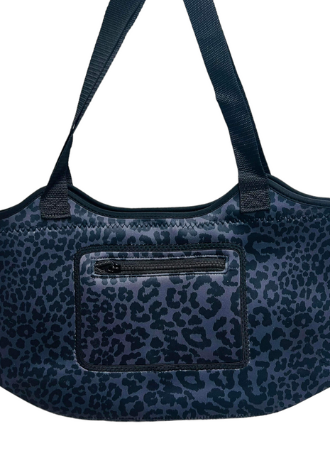 Black Leopard Neoprene Tote
