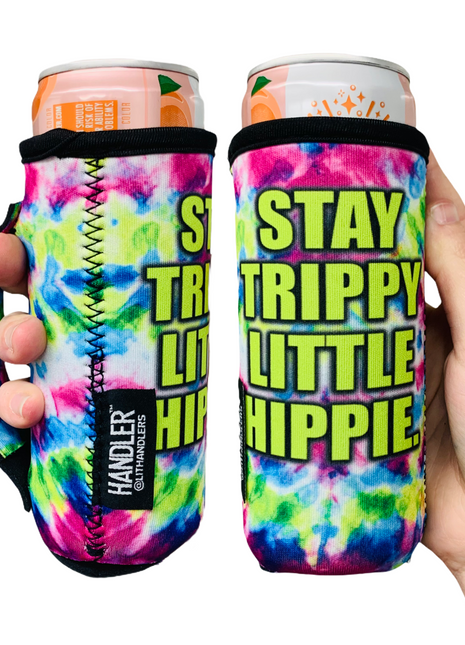 Stay Trippy Little Hippie 12oz Slim Can Handler™