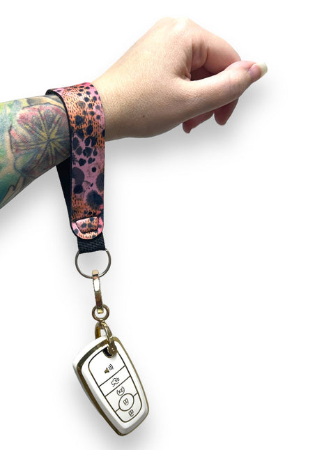 Blushing Leopard Wristlet Keychain