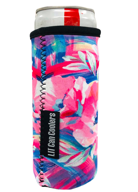 12oz Slim Can Cooler - ACADEMY -  Floral Kokomo slim