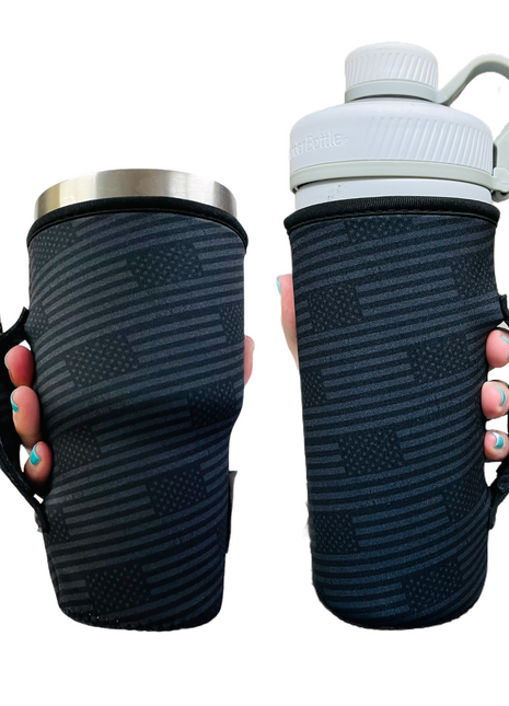Blacked Out USA Flag 30-40oz Tumbler Handler™