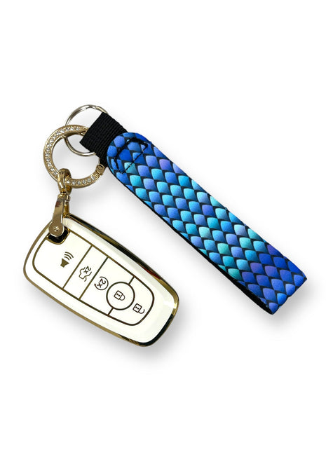 Purple Mermaid Wristlet Keychain