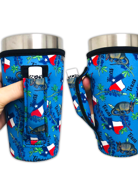 Texas Blue Bonnets 20oz Large Coffee / Tea / Tumbler Handler™
