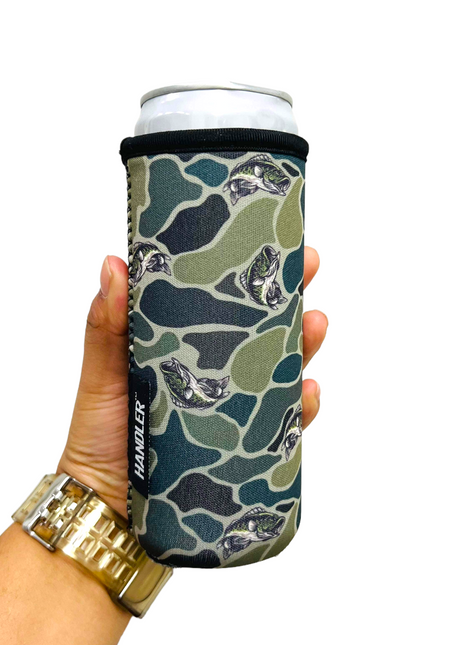 Fish Camo 12oz Slim Can Handler