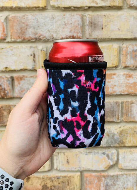 Watercolor Leopard 12oz Stubby Can Cooler