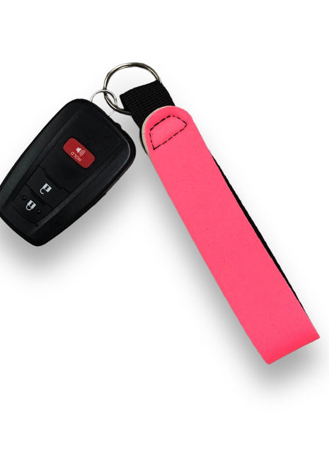 Neon Pink Wristlet Keychain