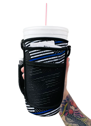 Back The Blue 30-40oz Tumbler Handler™  With Carrying Strap