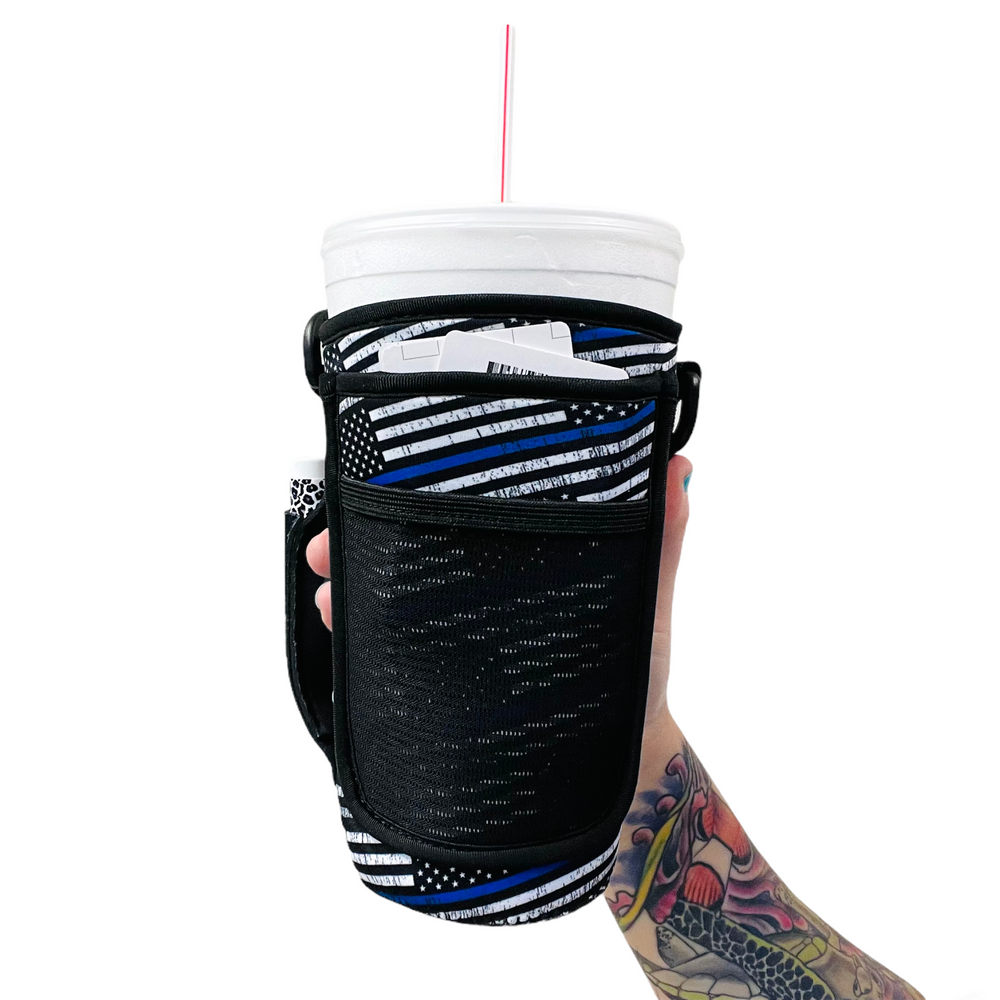 Back The Blue 30-40oz Tumbler Handler™  With Carrying Strap