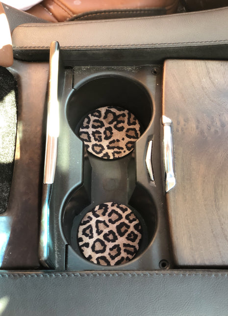 Leopard Neoprene Car Coasters