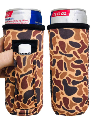 Old School Camo 12oz Slim Can Handler™