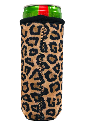 12oz Slim Can Cooler - ACADEMY -  Leopard slim
