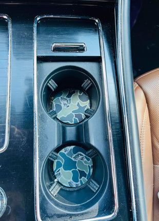 Fish Camo Neoprene Car Coasters