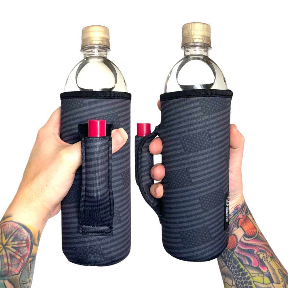 Black Out USA Flag 16-24oz Water Bottle Handler™