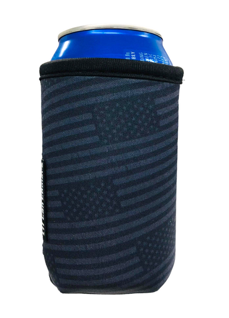 12oz Stubby Can Cooler - ACADEMY -  Blacked Out USA Flag