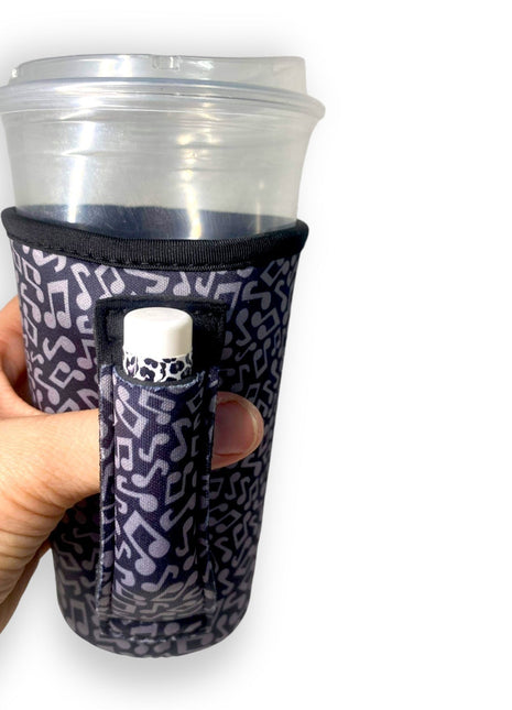 Music Notes 16oz PINT Glass / Medium Fountain Drinks and Hot Coffee Handlers™ - Drink Handlers