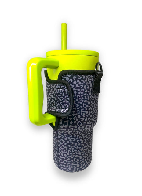Music Notes 25-35oz Tumbler With Handle Sleeve - Drink Handlers