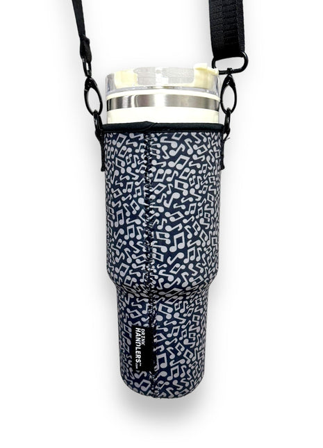 Music Notes 40oz Tumbler With Handle Sleeve - Drink Handlers