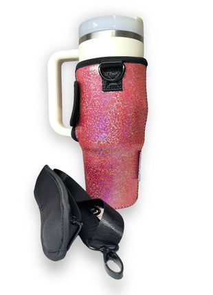 Pink Party 25-35oz Tumbler With Handle Sleeve - Drink Handlers