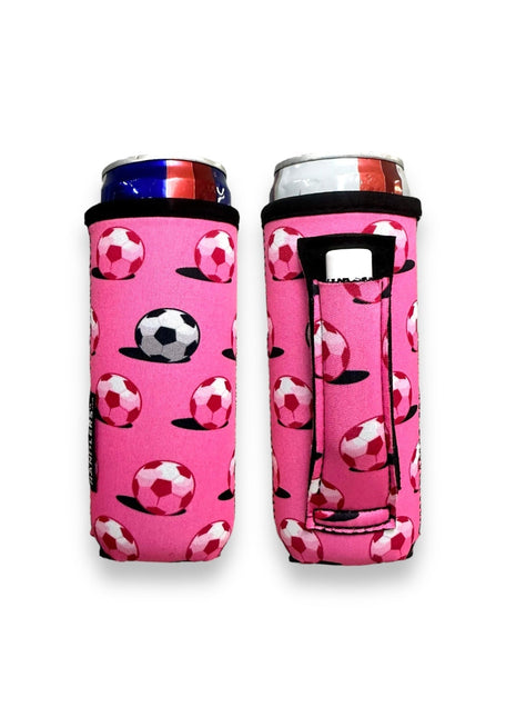 Pink Soccer 12oz Slim Can Handler™ - Drink Handlers