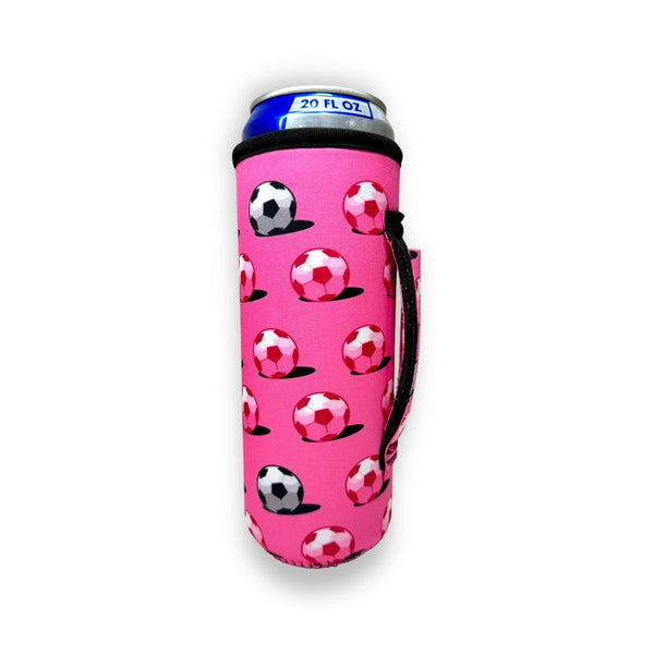 Pink Soccer 16-24oz Soda & Water Bottle / Tallboy Can Handler™ - Drink Handlers