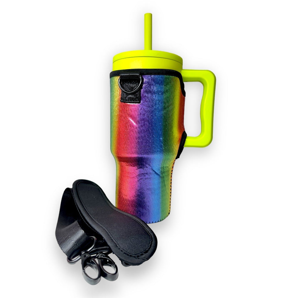 Radiant Rainbow 25-35oz Tumbler With Handle Sleeve - Drink Handlers